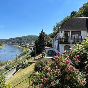 Saechsische-Schweiz-Ferienhaus-Wohnung-1-Mit-Elbblick-Sauna-Und-Kamin Konigstein an der Elbe Exterior photo